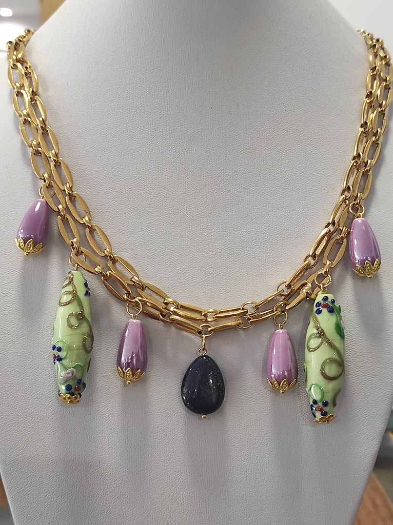 Διπλό κολιέ με αλυσίδα και charms - Sofi Moukidou